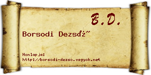 Borsodi Dezső névjegykártya